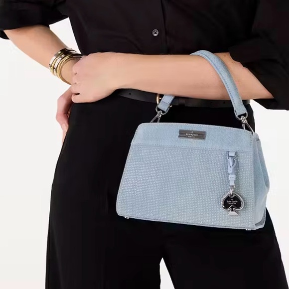 Kate Spade Denim $409 Tag Studded Madison Top Handle Crossbody Satchel - Picture 6 of 8